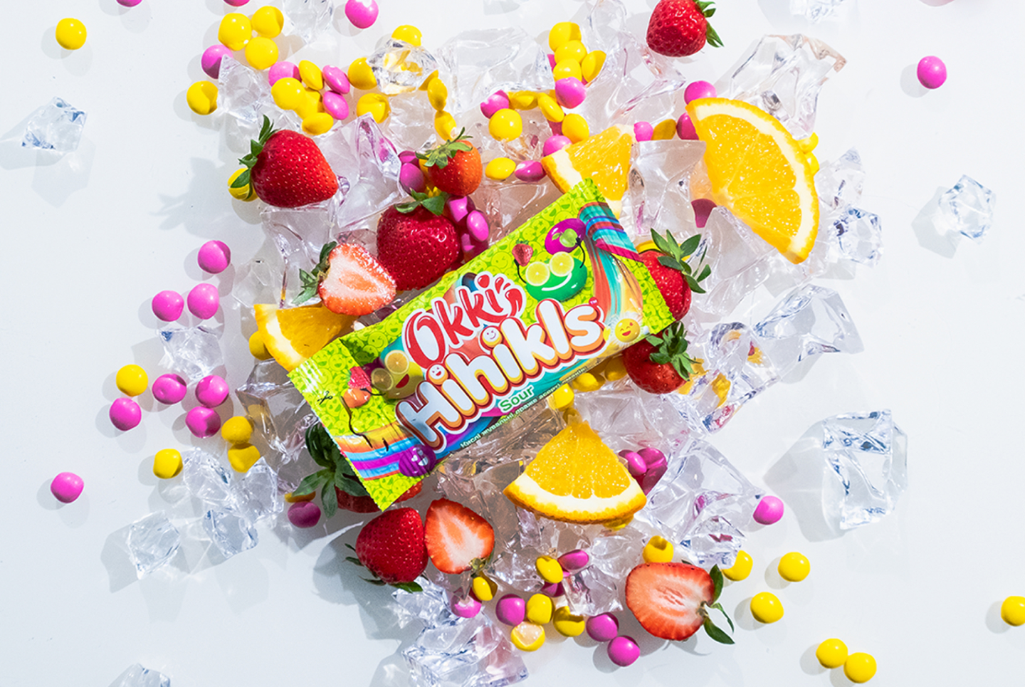 Okki Hihikls candy with fruit and ice