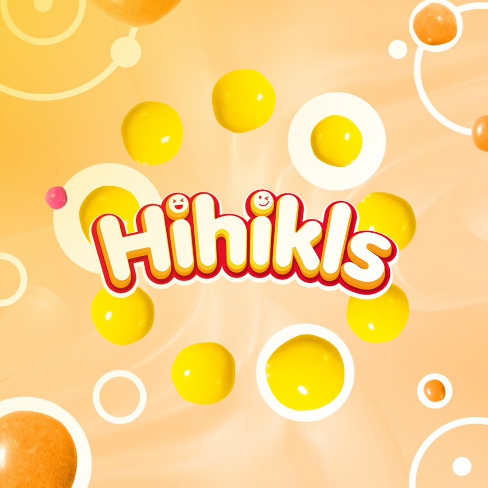 Okki Hihikls graphic on a yellow background
