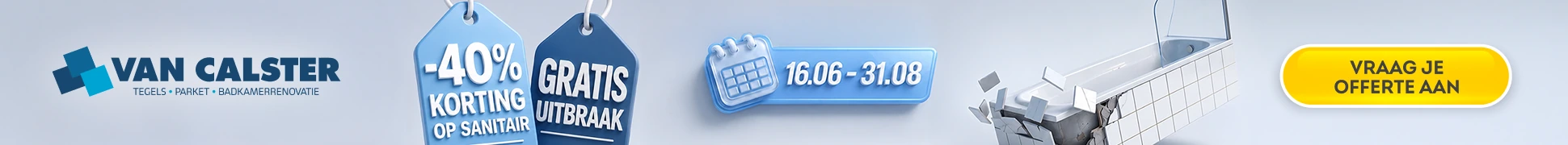 Van Calster Dubbel Voordeel campaign format, 970 by 90 pixels