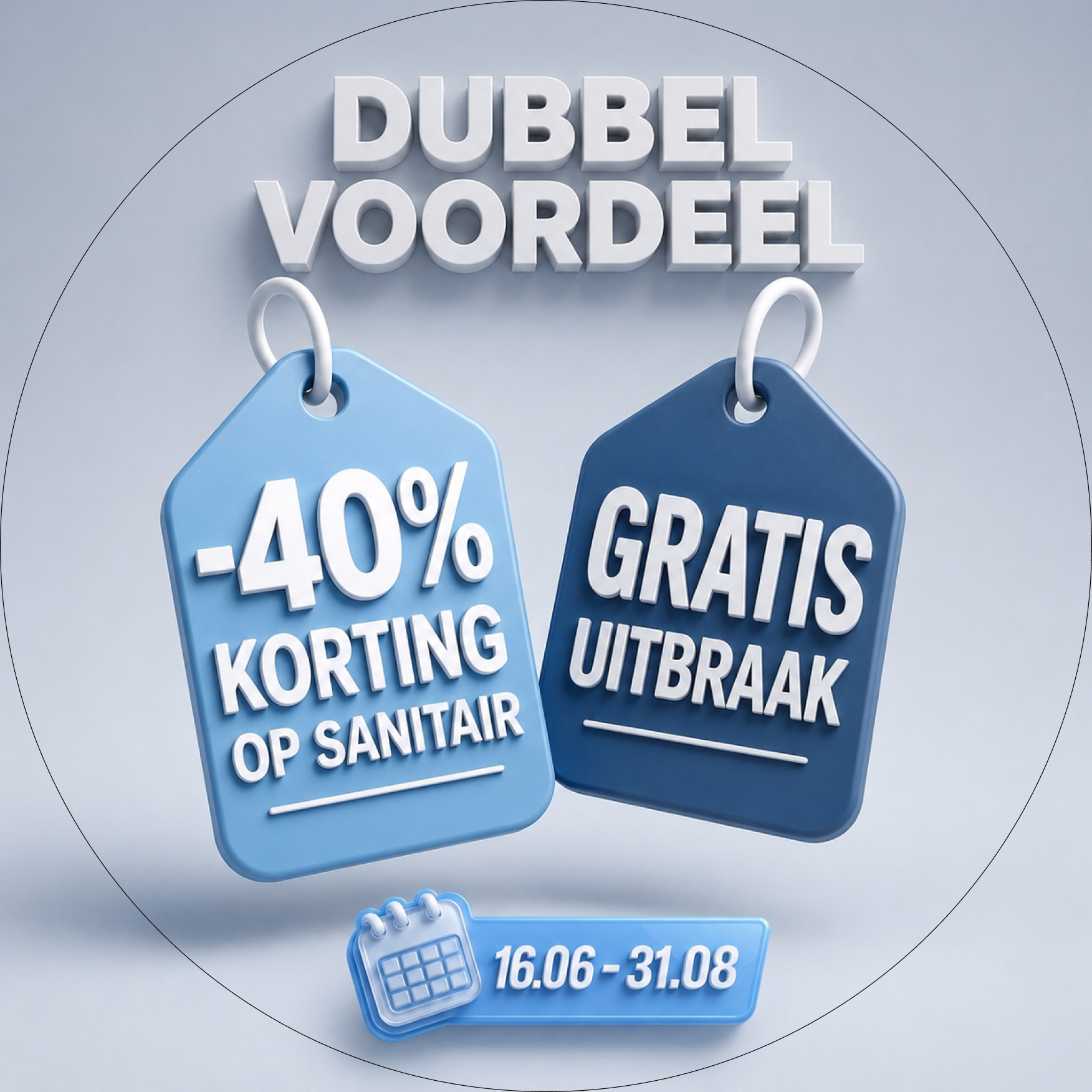 Round window sticker artwork for the Van Calster Dubbel Voordeel campaign