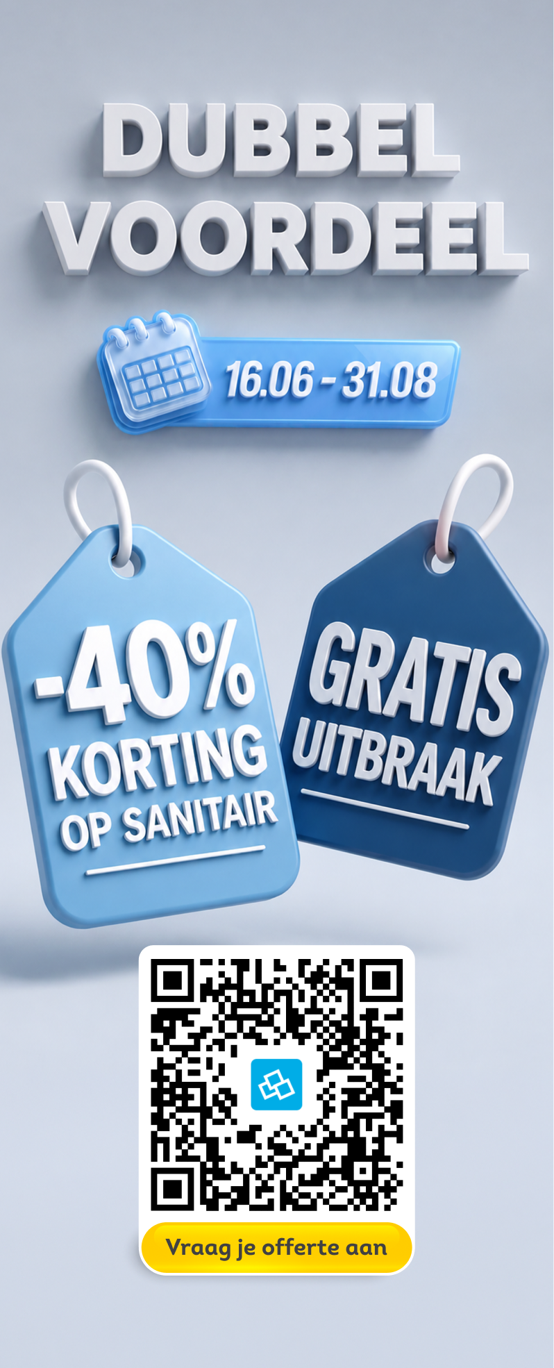 Roll-up artwork for the Van Calster Dubbel Voordeel campaign