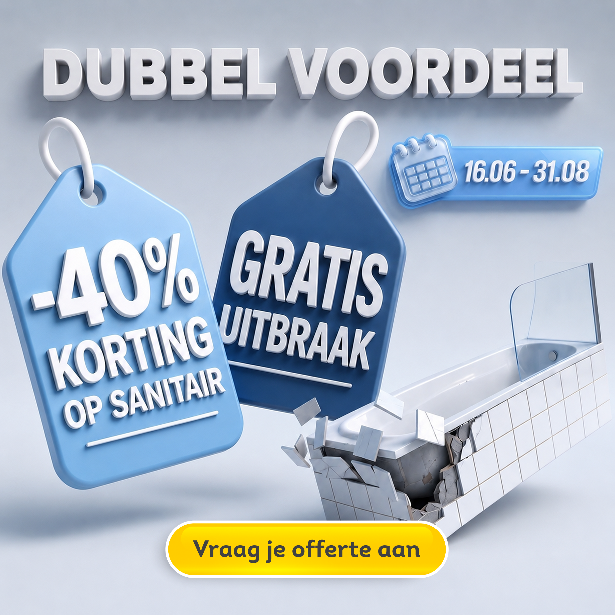 Website pop-up visual for the Van Calster Dubbel Voordeel campaign