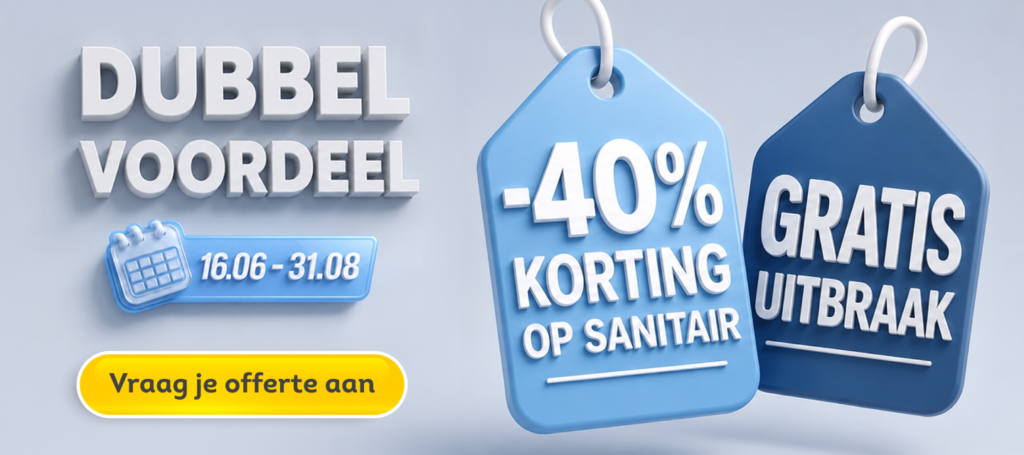 Website call-to-action visual for the Van Calster Dubbel Voordeel campaign